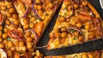 BBQ chickpea pizza BBQ chickpea pizza
