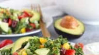Greek Kale Salad with Avocado Greek Kale Salad with Avocado