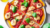 Vegan Margherita Pizza with Sweet Potato Crust Vegan Margherita Pizza with Sweet Potato Crust