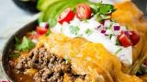Enchilada Style Ground Beef Burritos Enchilada Style Ground Beef Burritos