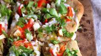 Tandoori Chicken Pizza with Honey Garlic Yogurt Sauce Tandoori Chicken Pizza with Honey Garlic Yogurt Sauce