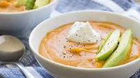 Spicy Creamy Sweet Potato Hummus Soup Spicy Creamy Sweet Potato Hummus Soup