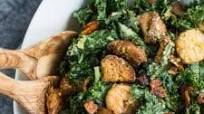 Kale Caesar Salad with Shrimp and Garlic Lime Tahini Dressing Kale Caesar Salad with Shrimp and Garlic Lime Tahini Dressing