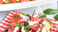 Greek Watermelon Salad with Feta, Mint & Basil Greek Watermelon Salad with Feta, Mint & Basil