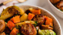 Apple Chicken Sausage and Harvest Vegetable Skillet {Whole30, Paleo} Apple Chicken Sausage and Harvest Vegetable Skillet {Whole30, Paleo}