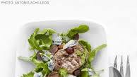 Grilled Pork with Arugula-and-Grape Salad Grilled Pork with Arugula-and-Grape Salad