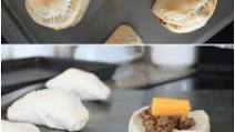 Cheeseburger Pockets made from Biscuit Dough Cheeseburger Pockets made from Biscuit Dough