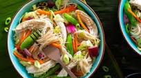 Pancit bihon noodle stir-fry with chicken and vegetables Pancit bihon noodle stir-fry with chicken and vegetables
