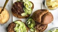 Easy Hummus Stuffed Burgers with Greek Cucumber Slaw Easy Hummus Stuffed Burgers with Greek Cucumber Slaw