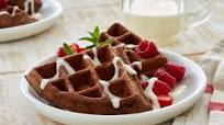 Chocolate Waffles with Berries and Cream Cheese Topping Chocolate Waffles with Berries and Cream Cheese Topping