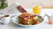 Buttermilk pancakes with maple bacon Buttermilk pancakes with maple bacon