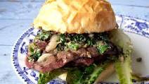 Barbecued ox heart sandwich Barbecued ox heart sandwich