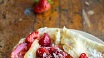 Coconut Milk Crepes with Lemon-Streaked Strawberries Coconut Milk Crepes with Lemon-Streaked Strawberries