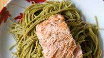 Edamame Noodles with Salmon Edamame Noodles with Salmon