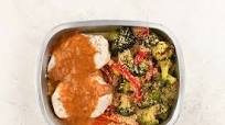 Tikka Masala Chicken with Toasted Coconut Broccoli and Peppers easy prep & pan included Tikka Masala Chicken with Toasted Coconut Broccoli and Peppers easy prep & pan included