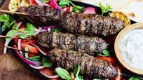 Grilled Beef Koftas with Herbed Lemon Yogurt & Pickled Onions Grilled Beef Koftas with Herbed Lemon Yogurt & Pickled Onions