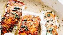 Pan Seared Salmon with Lemon Garlic Cream Sauce Pan Seared Salmon with Lemon Garlic Cream Sauce