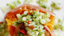 CAJUN ALLIGATOR WITH SWEET POTATO & SALSA CAJUN ALLIGATOR WITH SWEET POTATO & SALSA