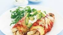 Chicken enchiladas with beans Chicken enchiladas with beans