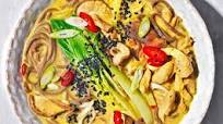 Quick chicken ramen with turmeric, miso and pak choi Quick chicken ramen with turmeric, miso and pak choi