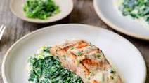 One Pan Creamy Salmon and Spinach One Pan Creamy Salmon and Spinach