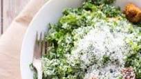 Kale Caesar Salad with Cornbread Croutons Kale Caesar Salad with Cornbread Croutons