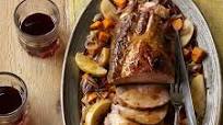 Cider-glazed roast pork with apples, sweet potato, and sage Cider-glazed roast pork with apples, sweet potato, and sage
