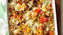 Carnitas with Orzo and Peppers in Red Mole Sauce Carnitas with Orzo and Peppers in Red Mole Sauce