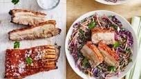 Asian glazed pork belly with winter slaw Asian glazed pork belly with winter slaw