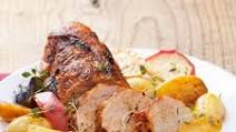 Pork and vegetable traybake Pork and vegetable traybake