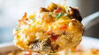 Hash Brown Breakfast Casserole w/ Bacon & Sausage Hash Brown Breakfast Casserole w/ Bacon & Sausage