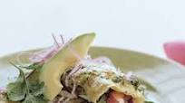 Shrimp and Cotija Enchiladas with Salsa Verde and Crema Mexicana Shrimp and Cotija Enchiladas with Salsa Verde and Crema Mexicana