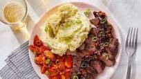 Seared Steaks & Mashed Potatoes with Sautéed Carrots & Homemade Steak Sauce Seared Steaks & Mashed Potatoes with Sautéed Carrots & Homemade Steak Sauce