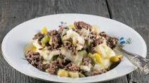 Braised leeks with minced beef Braised leeks with minced beef