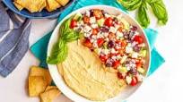Mediterranean layered hummus dip Mediterranean layered hummus dip