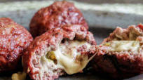 Smoked 'Queso Fundido' Stuffed Meatballs Smoked 'Queso Fundido' Stuffed Meatballs