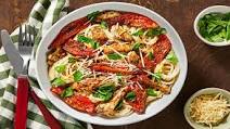 Creamy Parmesan Chicken Spaghetti with Roasted Tomatoes and Basil Creamy Parmesan Chicken Spaghetti with Roasted Tomatoes and Basil
