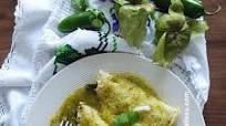Enchiladas Verdes with Poblano Peppers and Oaxaca Cheese Enchiladas Verdes with Poblano Peppers and Oaxaca Cheese