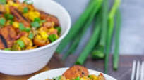 Corn Maque Choux with Smoked Andouille Chicken Sausage Corn Maque Choux with Smoked Andouille Chicken Sausage