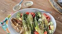 Seared Romaine and Chicken Caesar Salad Seared Romaine and Chicken Caesar Salad