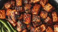 Garlic Butter Pork Bites with Lemon Green Beans Garlic Butter Pork Bites with Lemon Green Beans