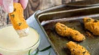 Herb Breaded Chicken Fingers with Honey Mustard Sauce Herb Breaded Chicken Fingers with Honey Mustard Sauce