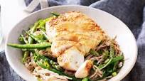 Miso-glazed fish with soba noodles Miso-glazed fish with soba noodles