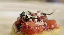Pan-Fried Polenta with Bruschetta Topping Pan-Fried Polenta with Bruschetta Topping