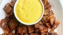 Pork Belly Chips with Honey Mustard Dipping Sauce Pork Belly Chips with Honey Mustard Dipping Sauce