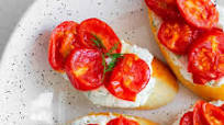 Cherry Tomato Bruschetta With Ricotta Cheese Cherry Tomato Bruschetta With Ricotta Cheese