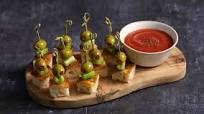 Bloody Mary Dip with Focaccia Skewers Recipe Bloody Mary Dip with Focaccia Skewers Recipe