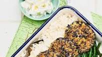 Gröna biffar med tzatziki och råstekta haricots verts Gröna biffar med tzatziki och råstekta haricots verts
