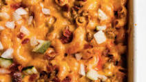Bacon Cheeseburger Pasta Bake {No boil, Gluten free} Bacon Cheeseburger Pasta Bake {No boil, Gluten free}