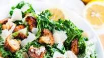 Kale Caesar Salad with Homemade Dressing and Garlic Parmesan Croutons Kale Caesar Salad with Homemade Dressing and Garlic Parmesan Croutons